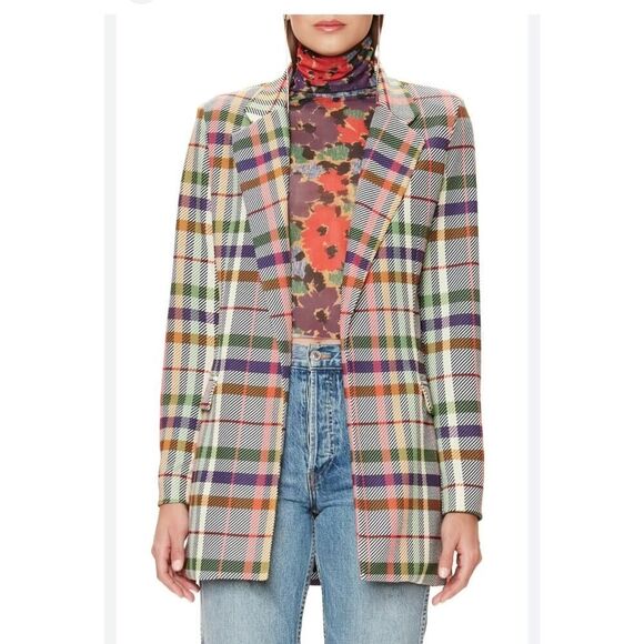 AFRM Women's Multi-Color Plaid Coat Size XS - Picture 1 of 8